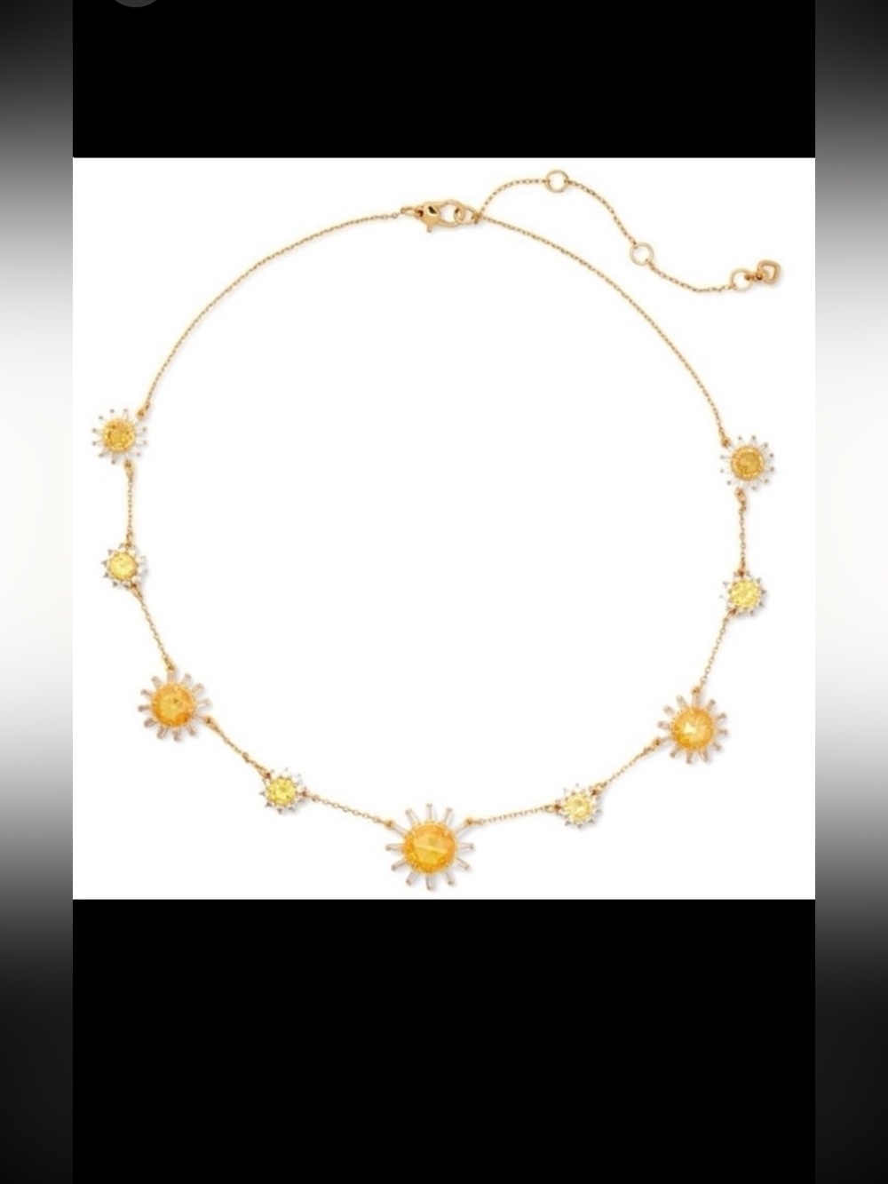 Kate Spade Gold Necklace with Yellow Floral Accents